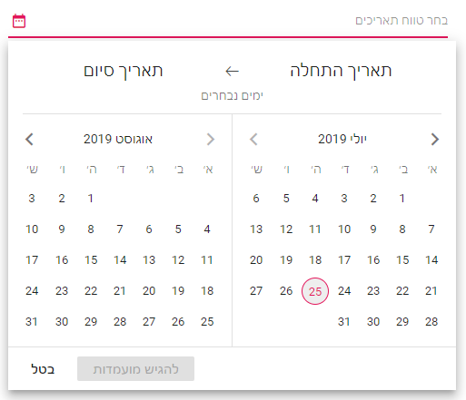 Right to Left in Blazor DateRangePicker with Hebrew Culture
