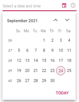 Blazor DateTimePicker with week numbers