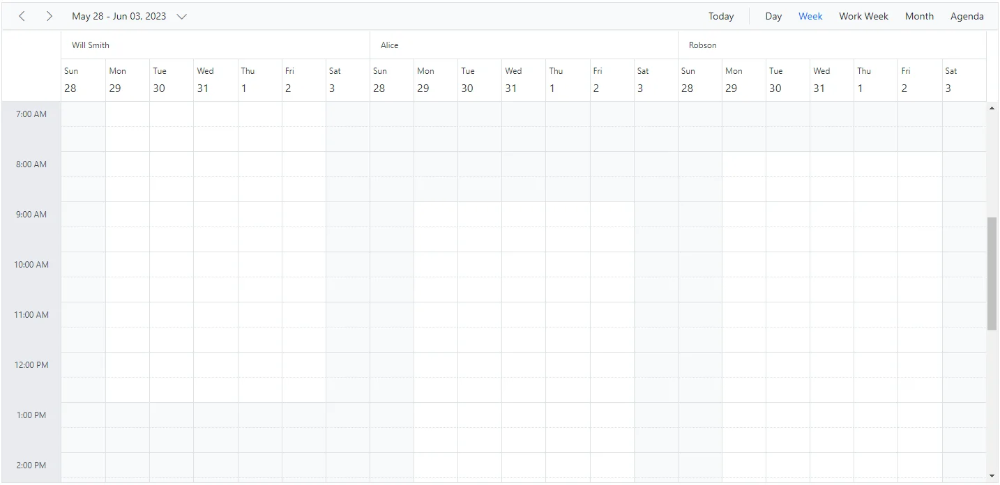 Resources with Different Workhours in Blazor Scheduler
