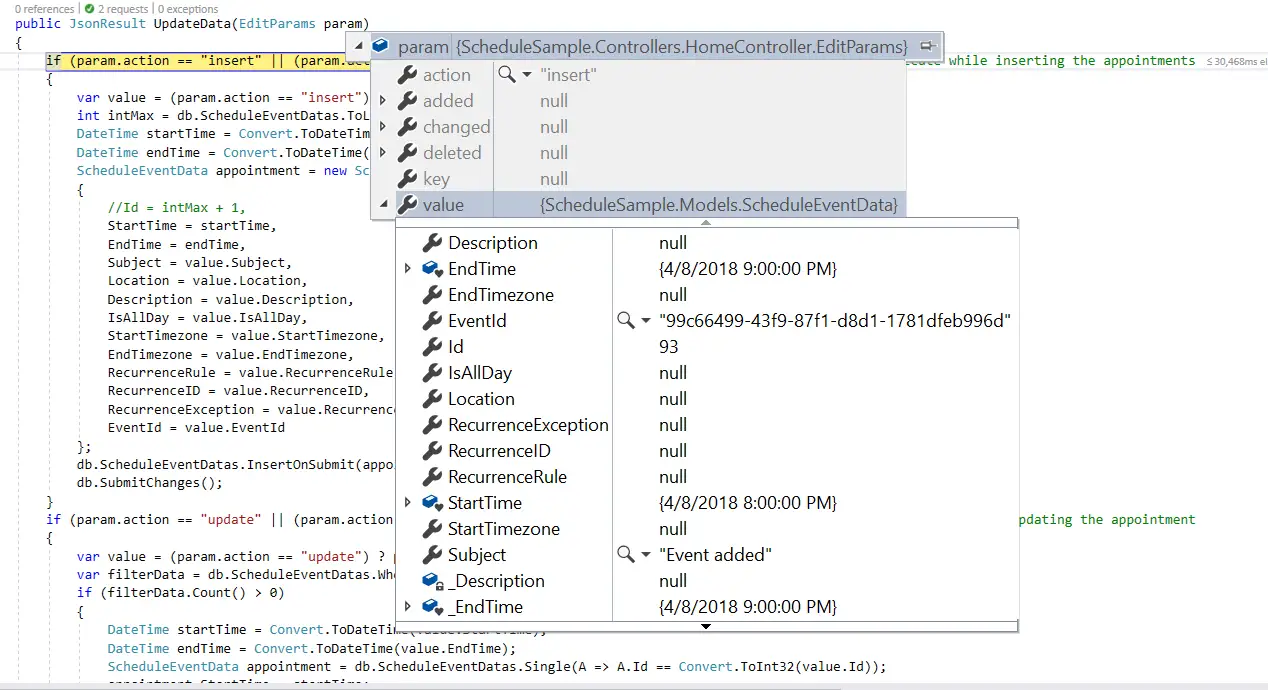 Adding Events in Blazor Scheduler