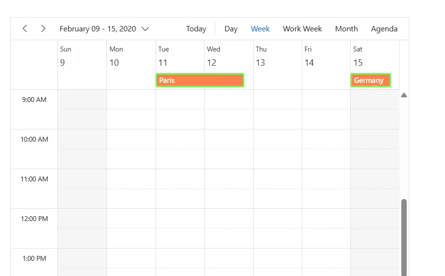 All day appointments in vertical view