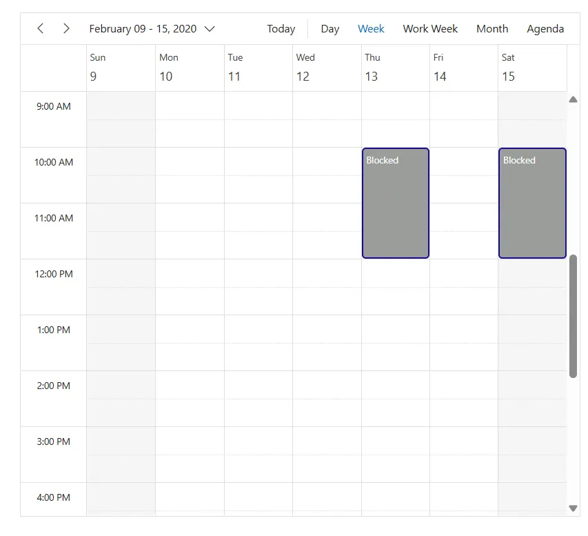 Blocked Appointment in schedule
