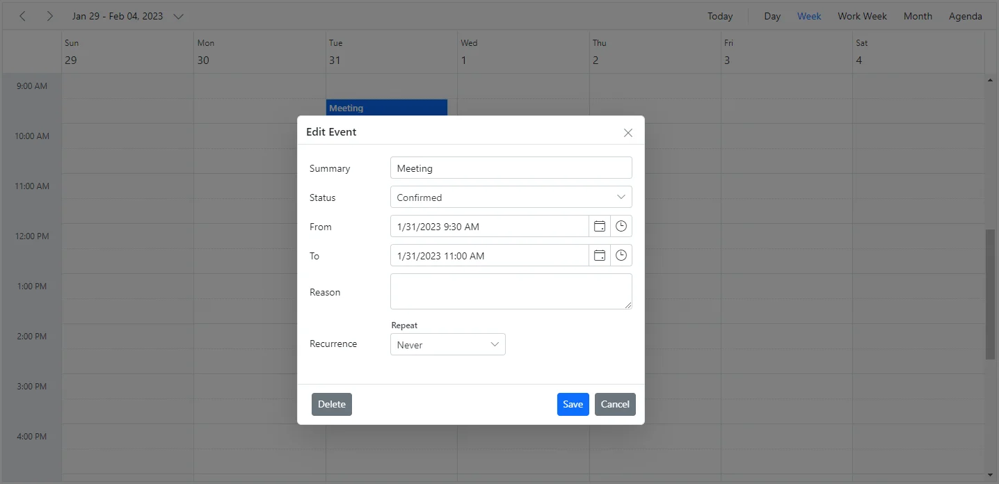 Add Resource Options within Editor Template in Blazor Scheduler