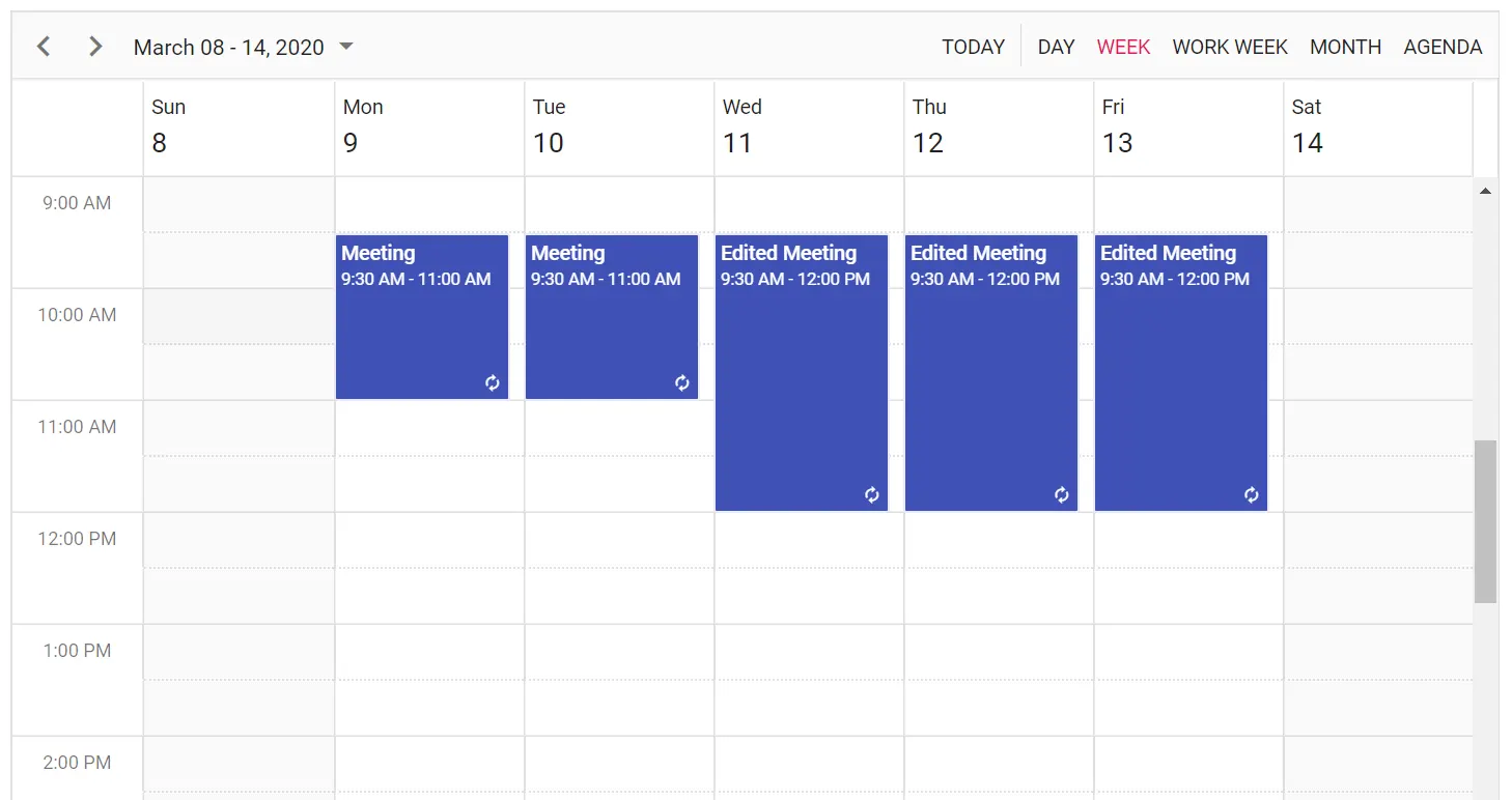 Editing Events in Blazor Scheduler