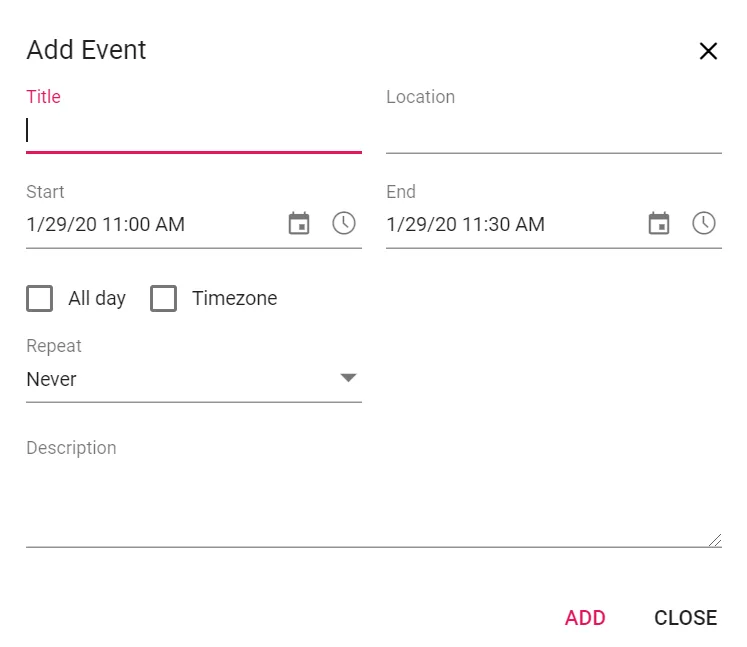 Editing Window with Custom Local Words in Blazor Scheduler