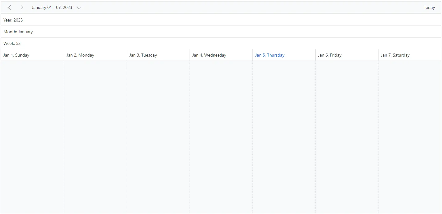 Display customize header rows using template in  Blazor Scheduler