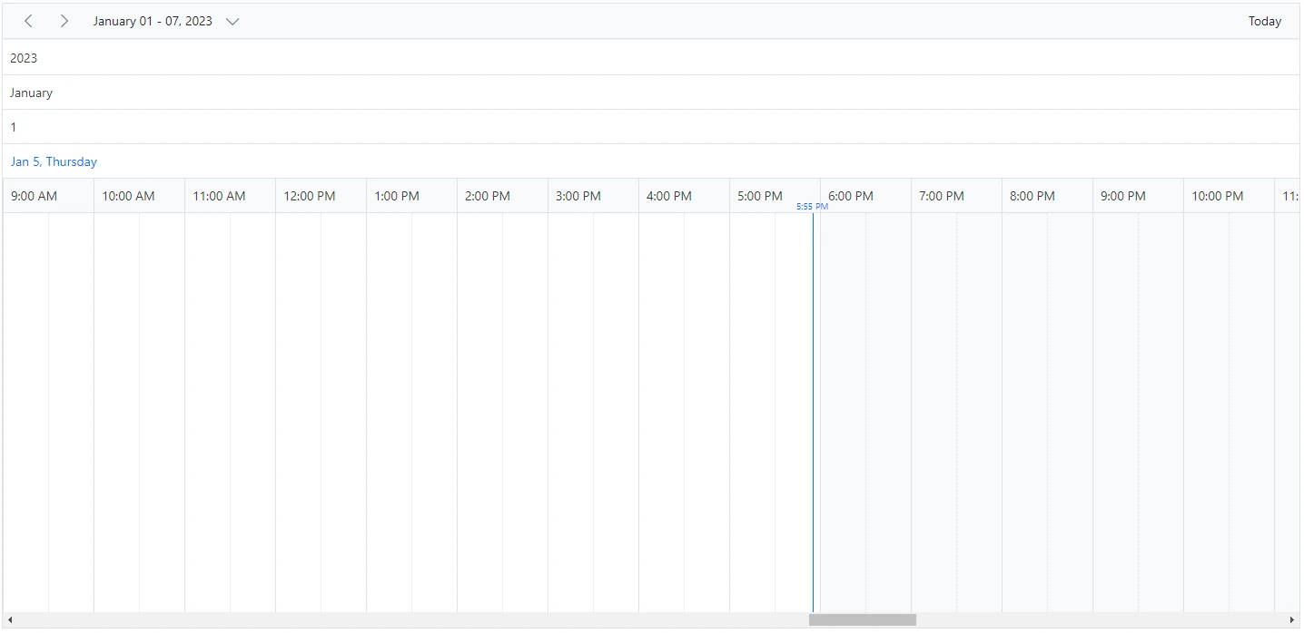 Timeline Header Rows in Blazor Scheduler