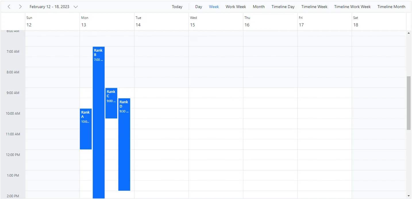 Blazor Scheduler with Overlapping Events