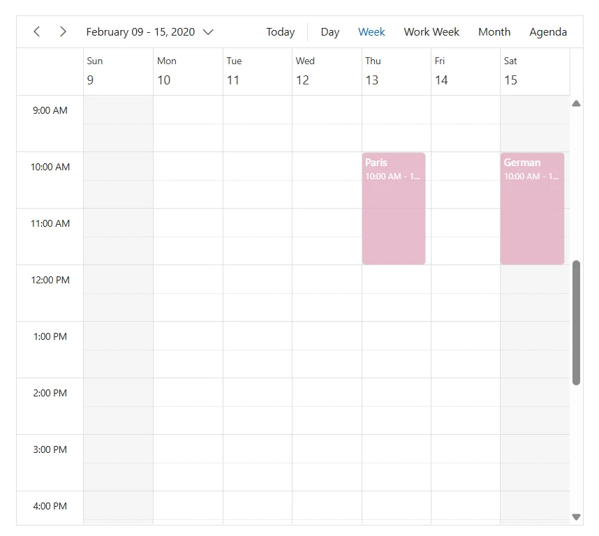 ReadOnly Appointment in schedule