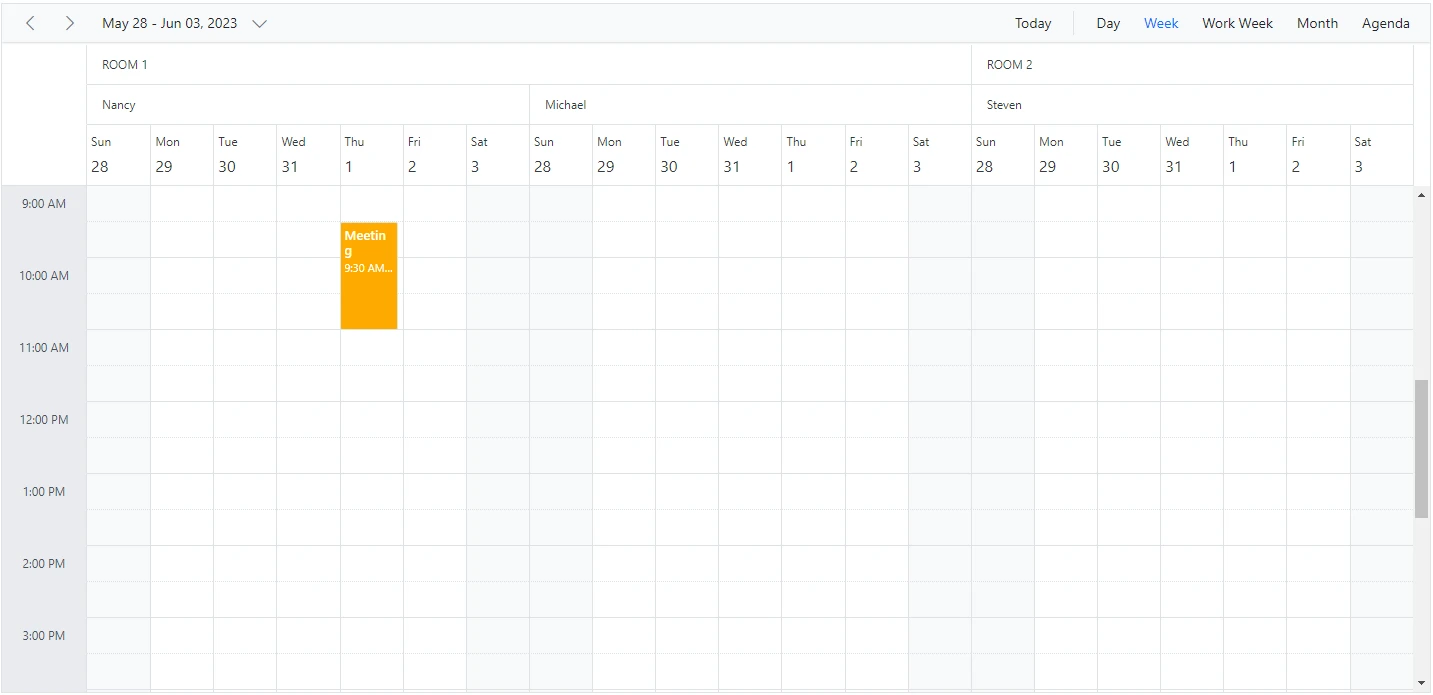Vertical Resource View in Blazor Scheduler