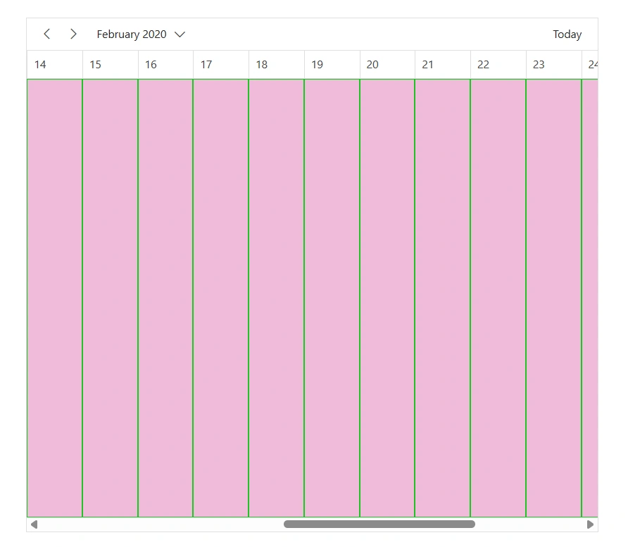 Work cells in timeline month views