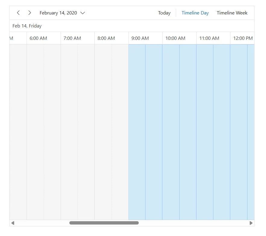 Work hour cells in timeline view