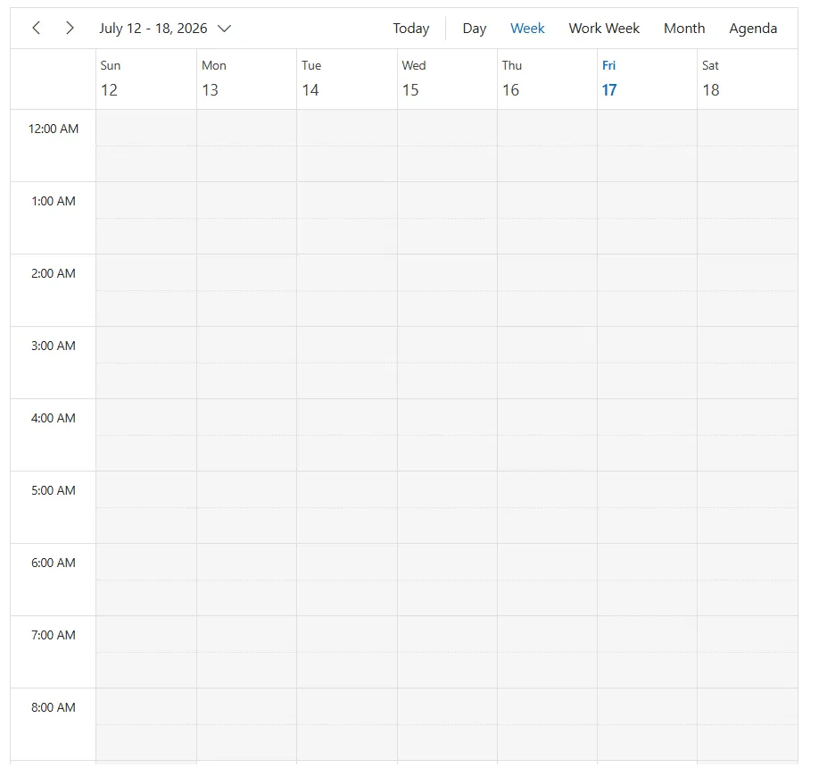 Blazor Scheduler Component