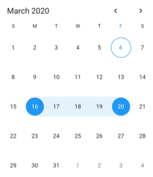Date selection Date Range Picker in Flutter.