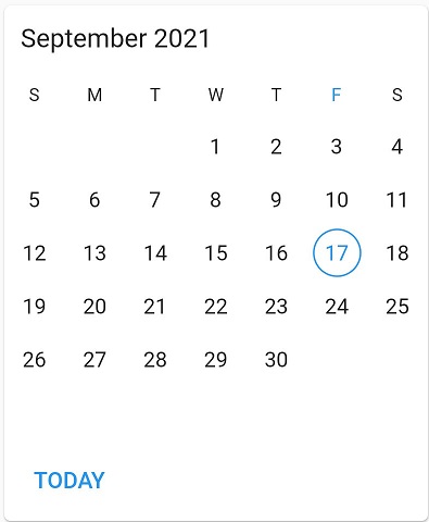 Today button in Flutter DateRangePicker.