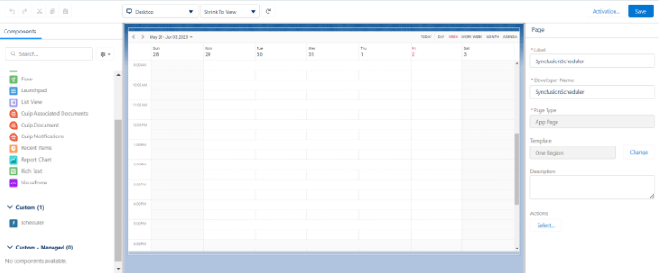 Search Scheduler page