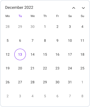 First day of week in .NET MAUI Calendar.