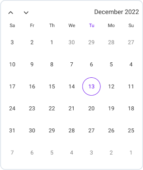Right-to-left rendering in .NET MAUI Calendar.