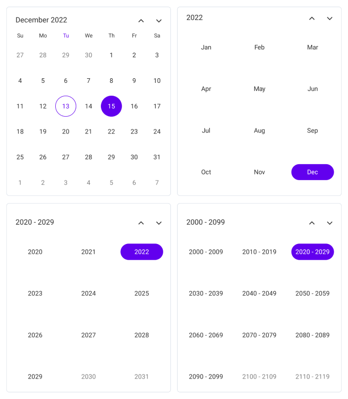 Single selection in .NET MAUI Calendar.