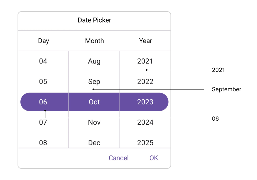 Picker Items in .NET MAUI Date Picker.