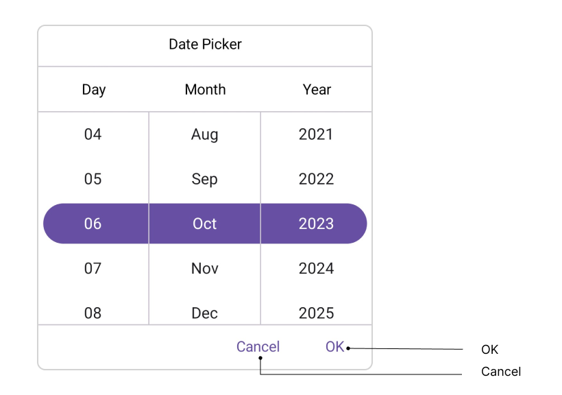 Footer Layout in .NET MAUI Date Picker.
