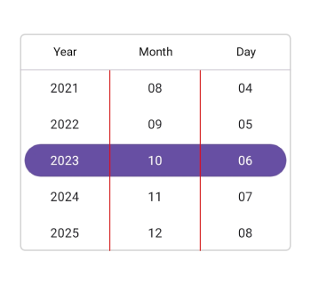 Date picker column divider color in .NET MAUI Date picker.