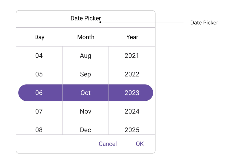 Header Layout in .NET MAUI Date Picker.