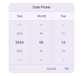 Fade and Shrink mode in .NET MAUI Date picker.