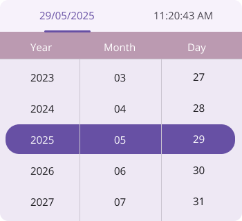 Set column header template in .NET MAUI Date Time picker.