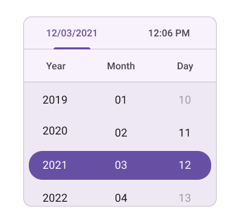Blackout date times day columns in .NET MAUI Date Time picker.