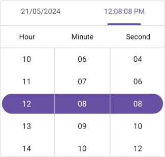 Second interval in .NET MAUI Date Time picker.
