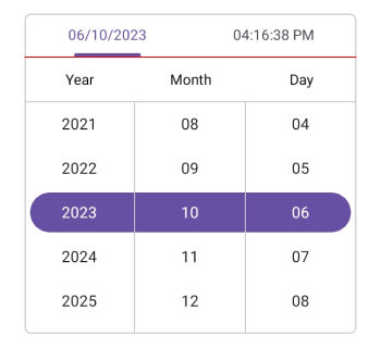 Set header divider color in .NET MAUI Date Time picker.