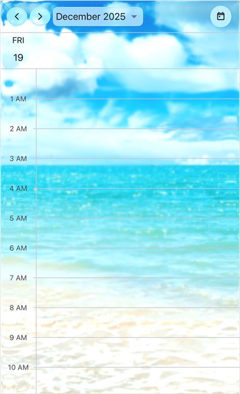 Liquid effect glass in .NET MAUI Scheduler control.