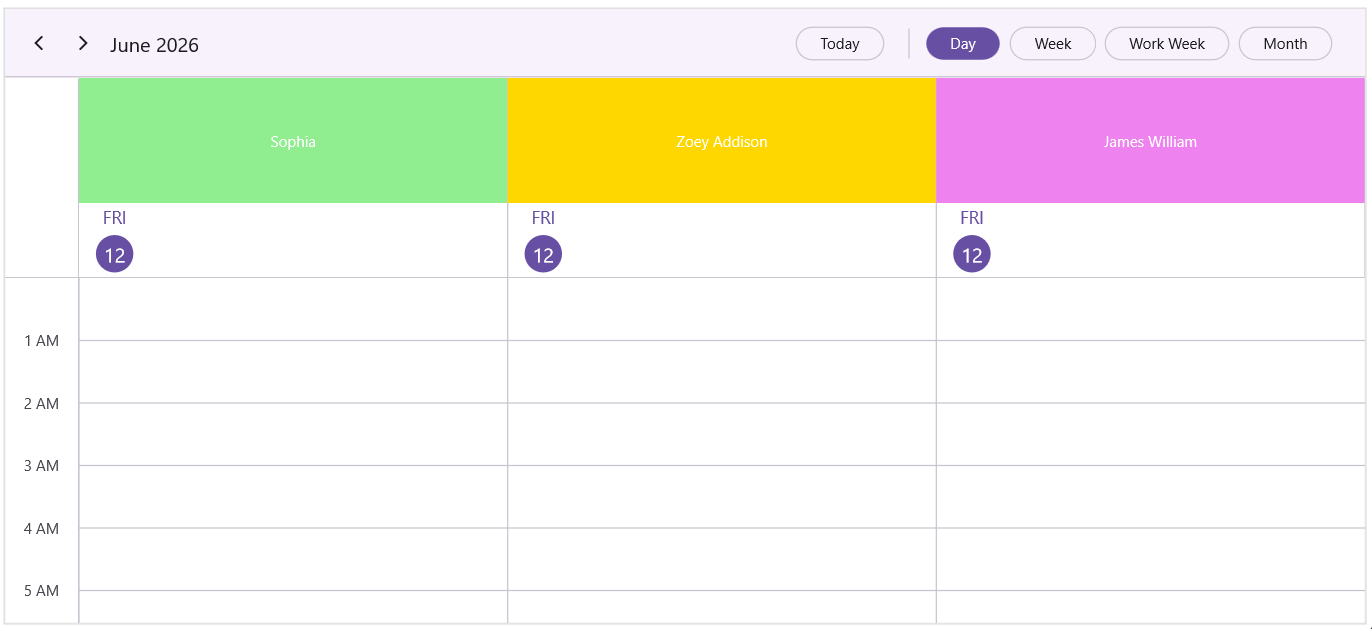 Resource Header Height in Days View in .NET MAUI Scheduler.