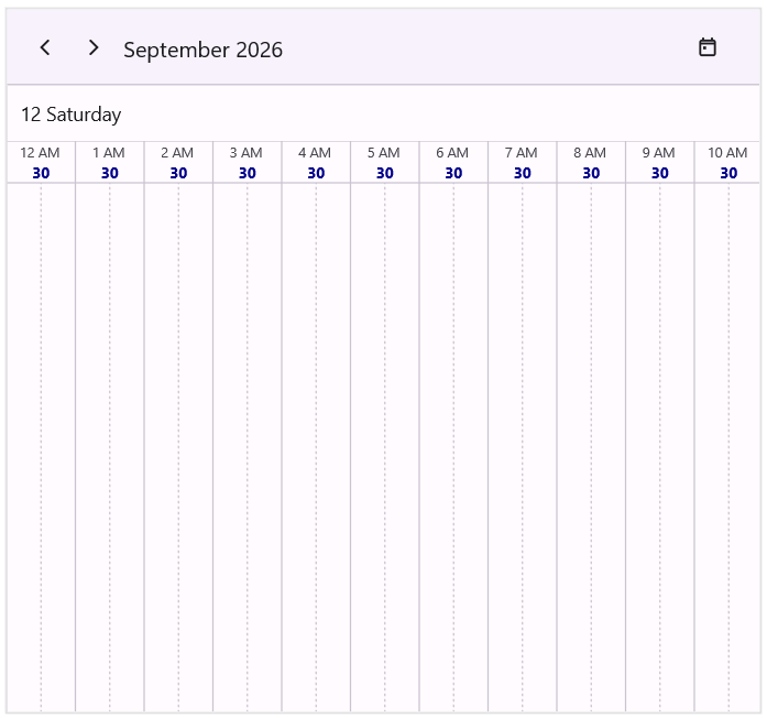 Customize minor time slot lable appearance in timeline view in .NET MAUI SfScheduler