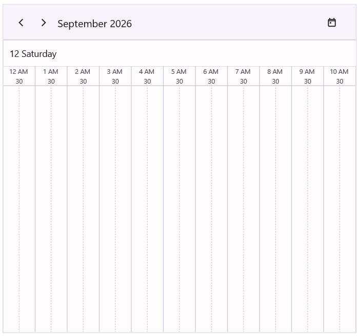 Minor time slot ticks in timeline view in .NET MAUI SfScheduler