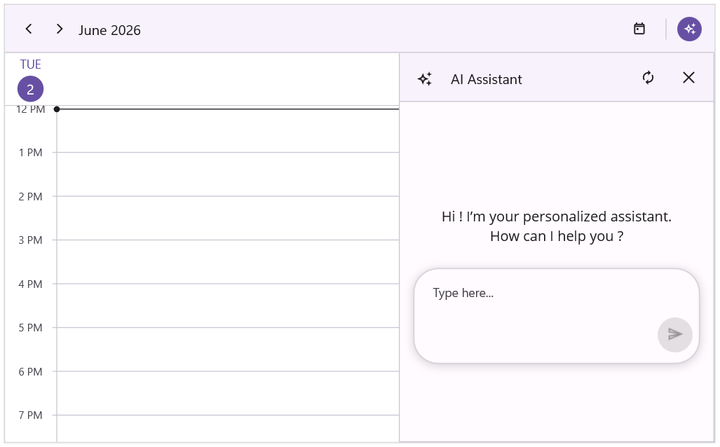 Assist view banner template in .NET MAUI AI-Powered Scheduler.