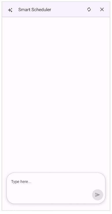 Assist view header text in .NET MAUI AI-Powered Scheduler.