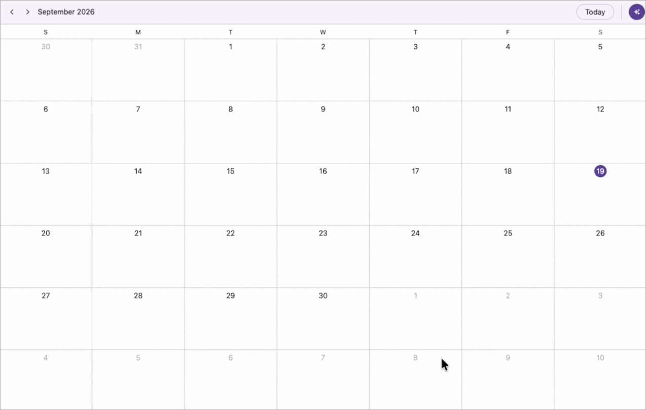 Date navigation in .NET MAUI AI-Powered Scheduler.