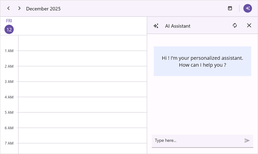 Assist view banner template in .NET MAUI AI-Powered Scheduler.
