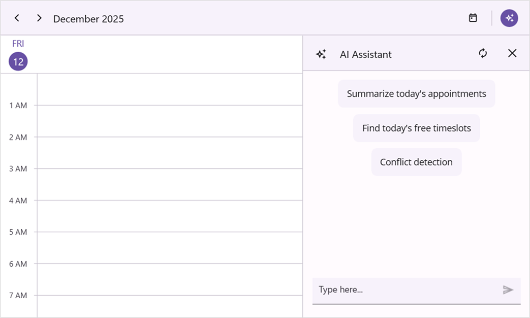 Assist view suggested propmts in .NET MAUI AI-Powered Scheduler.