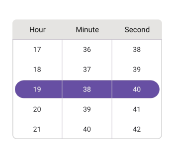Custom column header in .NET MAUI Time Picker.