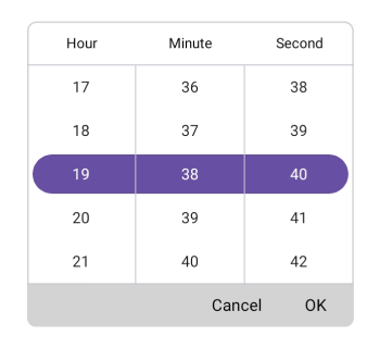 Custom footer in .NET MAUI Time Picker.