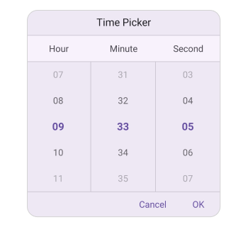 Fade mode in .NET MAUI Time Picker.