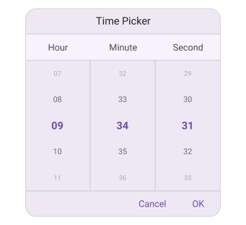 Fade and shrink mode in .NET MAUI Time Picker.