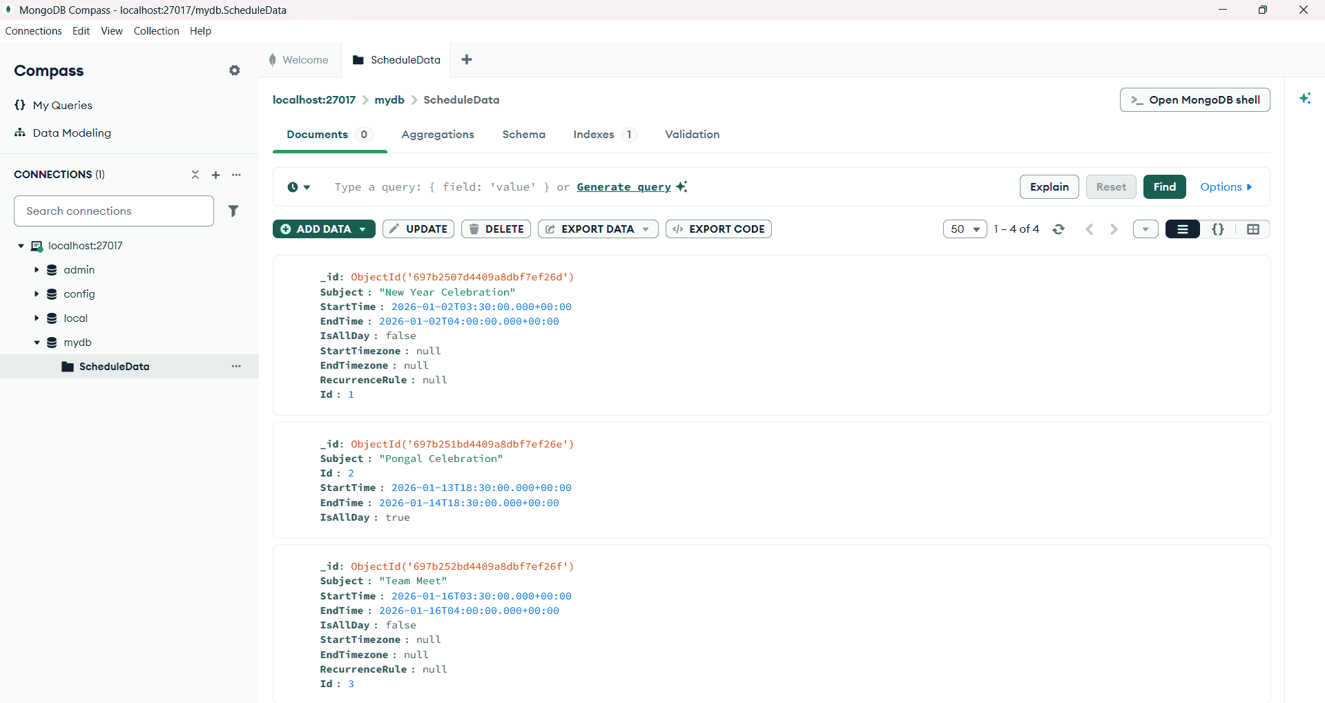 Backend DB Records