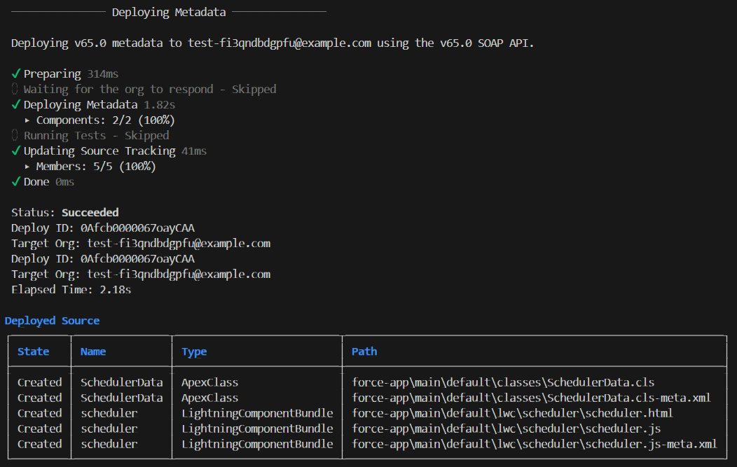 Salesforce Push Scratch