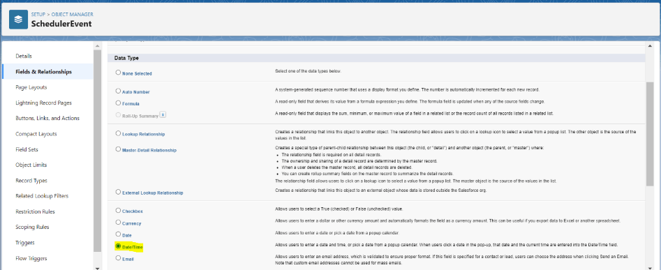 Salesforce Scheduler Events