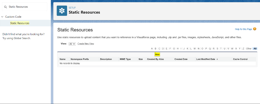 Salesforce Setup menu