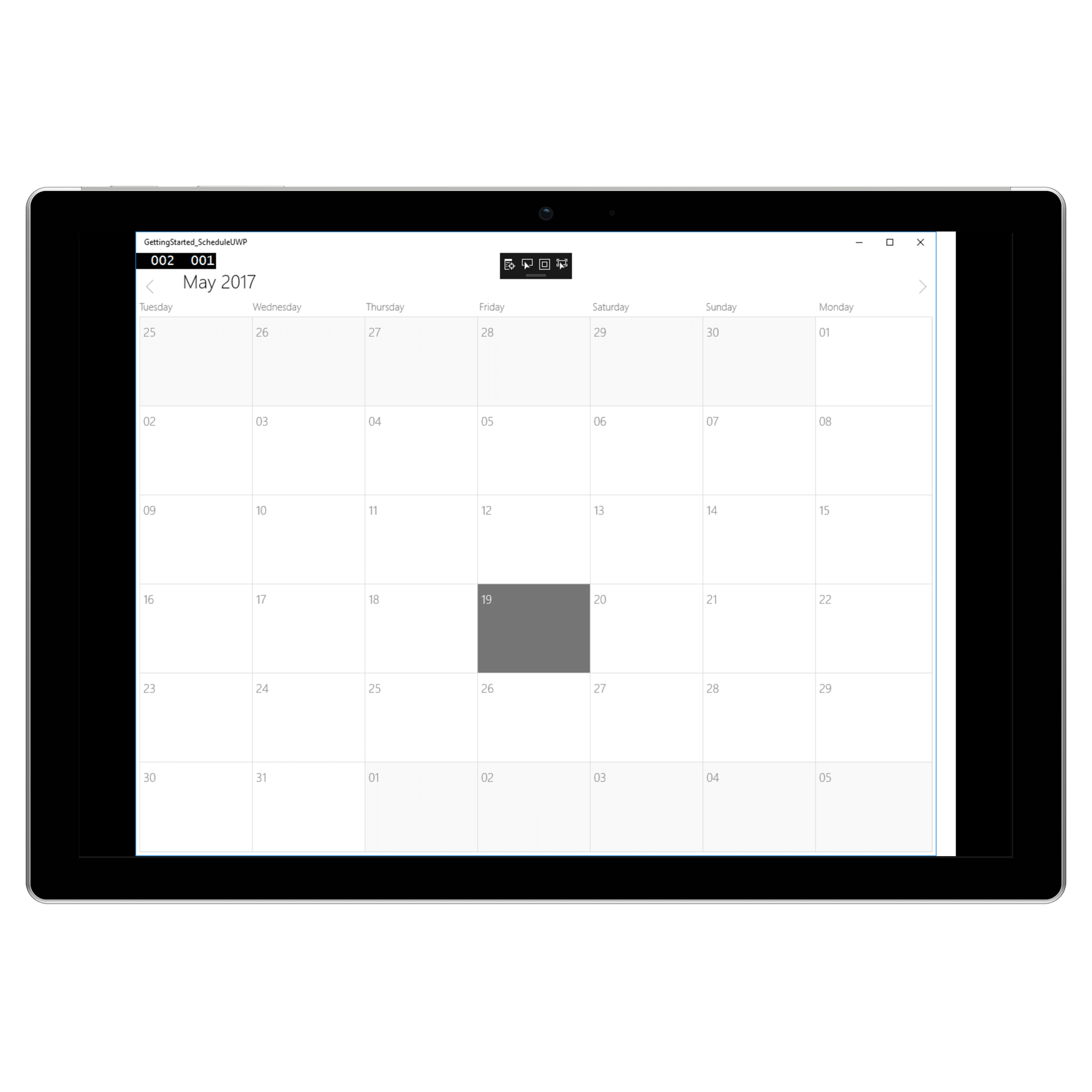 Timeline view in UWP Schedule